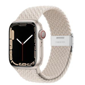 NEW[BAND] Adjustable Creamy Unity Braided Solo Loop For Apple Watch